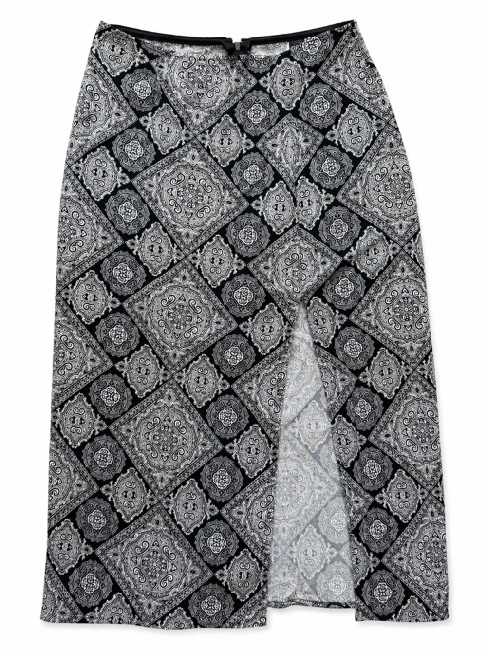 NWT Windsor Challis Boho‎ Slit Midi Skirt - Black & White Medallion - Small